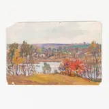 Odessa, 1912 - 2011 / Paesaggio fluviale by Grigory Semyonovich Minskiy, oil on paper, offered Jul 2021