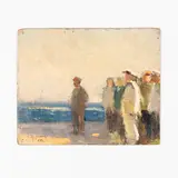 Dnepropetrovsk, 1918 - Kiev, 1999 / Stalin sulla nave Aurora / Firmato V Puzyrkov e datato 49 in basso a sinistra by Victor Grigorovich Puzyrkov, oil on cardboard, offered Jul 2021