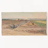Olexandr Grigorovich Maksimenko, Vilkhovatka, 1916 - Kiev, 2011 / La diga / Firmato O Maksimenko e datato 1952 IX in basso a sinistra, oil on canvas
