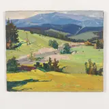 Zoltan Ivanovich Sholtes, Prikopa, 1909 - 1990 / Nei Carpazi / Firmato Sholtes e datato 1965 in basso a destra, oil on canvas