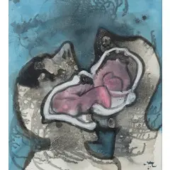 Santiago del Cile 1911 - Civitavecchia 2002 / Pierrot et Colombine, 1980 by Sebastian Matta, oil on canvas, offered Oct 2021