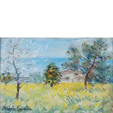 Michele Cascella, Ortona 1892- Milano 1989 / Paesaggio con albero d'arancio, oil on canvas