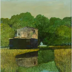 Viareggio 1959 / Paesaggio by Alessandro Tofanelli, oil on panel, offered Oct 2021