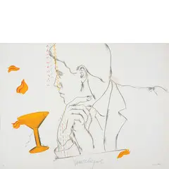 Cesare Tacchi, Roma 1940 / Veuveclicquot, lithograph a colori on paper