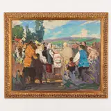 1921 - 2008 / Il pane di benvenuto by Mychajlo Ilic Krivenko, oil on canvas, offered Oct 2021