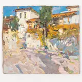 Alexandrovske, 1919 - Yalta, 1994 / Una giornata di sole a Gurzuf by Fedir Zakharovich Zakharov, oil on canvas, offered Oct 2021