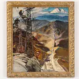 Mykhaylo Khmelko, Kiev, 1919 - 1975 / Gli operai / Firmato Khmelko e datato 1985 in basso a sinistra, oil on canvas
