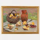Odessa, 1925 - Kiev, 1984 / Natura morta con funghi by Vadim Ivanovich Odaynik, oil on cardboard, offered Oct 2021