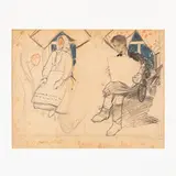 Viktor Zaretsky, Belopolye, 1925 - Kiev, 1990 / Studio di figure / Firmato V Zaretsky in basso a sinistra, mixed media on paper