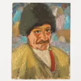 Uzhgorod, 1911 - 1987 / Ritratto di contadino / Firmato A Kotska in basso a destra by Andrey Andreevich Kotska, oil on cardboard, offered Oct 2021