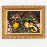 Sergiy Fedorovich Shishko, Nosivka, 1911 - Kiev, 1997 / Natura morta con limoni / Firmato S Shishko e datato 71 in alto a destra