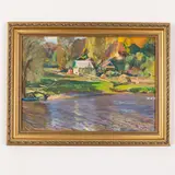 Kharki, 1908 - Kiev, 1985 / La riva del fiume by Georgy Stepanovich Melikhov, oil on cardboard telato, offered Oct 2021