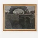 Leonid Ilyich Chichkan, Krasnodar, 1911 - Kiev, 1977 / La Torre Eiffel / Firmato L Chichkan e data non identificata in basso a sinistra, pastel on paper