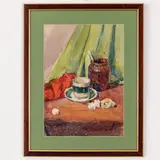 Anatoliy Alekseevich Kazantsev, Chabarovsk, 1908 - Leningrado, 1984 / Natura morta con tazzina e barattolo di marmellata