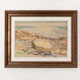 Kherson, 1884 - Kiev, 1974 / Bagnanti sugli scogli / Firmato O Shovkunenko in basso a destra by Olexa Oleksievich Shovkunenko, watercolour on paper, offered Oct 2021