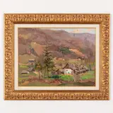 Chabarovsk, 1908 - Leningrado, 1984 / Case dei Carpazi by Anatoliy Alekseevich Kazantsev, oil on cardboard, offered Oct 2021