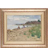 Glukhiv, 1924 - Odessa, 1994 / Odessa, la riva del fiume / Firmato Lomykin in basso a destra by Kostantin Matvyevich Lomykin, oil on cardboard, offered Oct 2021