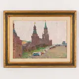 Zakromskove, 1922 - Kiev 1994 / Piazza Rossa a Mosca / Firmato M Belsky in basso a destra by Mikhail Gavrilovich Belsky, oil on cardboard, offered Oct 2021