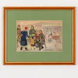 Smolensk, 1917 - Kiev, 2005 / Al mercato by Tetyana Nylivna Yablonska, watercolour on paper, offered Oct 2021