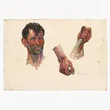 Grigoriy Stepanovich Vasetskiy, Novoivanovka, 1928 / Studio di figura / Firmato Vasetskiy e datato 67 in basso a destra