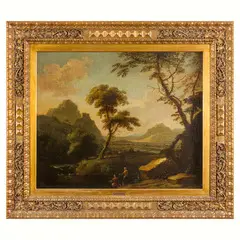 Adriaen van Diest, Paesaggio con figure / Monogramma in basso a destra, oil on canvas