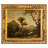 Adriaen van Diest, Paesaggio con figure / Monogramma in basso a destra, oil on canvas