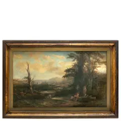 John Pope, Inghilterra, 1821 - 1881 / Nei pressi di Halesowen con l'abbazia in lontananza / Firmato Pope in basso a destra, oil on canvas