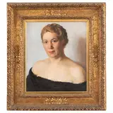 Antonio Schiaffino, Camogli, 1879 - Quarto, 1968 / Ritratto di donna, oil on cardboard telato