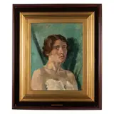 Lipsia, 1864 - Fiesole, 1927 / Ritratto di donna / Monogramma LV in basso a destra by Enrico Ludolf Verworner, oil on canvas, offered Feb 2022