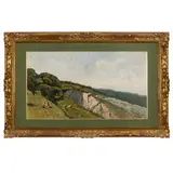 Antonio Varni, Genova, 1841 - Sampierdarena, 1908 / Paesaggio con contadini / Firmato A Varni e datato 1902 in basso a destra, oil on canvas