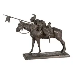 Francesco Ferruccio Crespi, Busto Arsizio, 1861 - 1891 / Lanciere a cavallo / Firmato Crespi sulla base, bronze