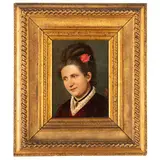 Vincenzo Camuccini, Roma 1771 - 1844 / Ritratto di donna con fiore / Monogramma VC in basso a destra