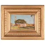 Ettore Cercone, Messina, 1850 - Sorrento, 1896 / Veduta di Damanhur, oil on panel