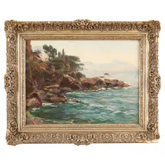Louis Wöhner, Germania, 1888 - 1958 / La scogliera di Nervi / Firmato Louis Wohner in basso a destra, oil on canvas