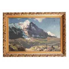 Erich Kips, Berlino, 1869 - 1945 / Paesaggio con montagne innevate / Firmato Erich Kips in basso a destra, oil on canvas