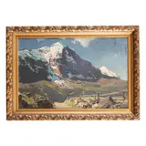 Erich Kips, Berlino, 1869 - 1945 / Paesaggio con montagne innevate / Firmato Erich Kips in basso a destra, oil on canvas