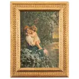 Giovanni Panza, Miseno, 1894 - Napoli, 1989 / Mamma con bambino nel parco / Firmato G Panza in basso a destra