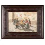 Giuseppe Gheduzzi, Crespellano 1889 - Torino 1957 / Scena di mercato / Firmato Giuseppe Gheduzzi in basso a sinistra, oil on panel