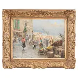 Giovanni Panza, Miseno, 1894 - Napoli, 1989 / Scena di mercato / Firmato G Panza in basso a sinistra
