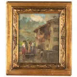 Giuseppe Solenghi, Milano 1879 - Cernobbio 1944 / Paesaggio con lavandaie / Firmato G Solenghi in basso a destra