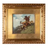 Giuseppe Palizzi, Lanciano, 1812 - Parigi, 1888 / Scena agreste, oil on cardboard