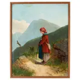 Milano, 1831 - 1882 / Paesaggio con passerella / Firmato G Fasanotti in basso a destra by Gaetano Fasanotti, oil on canvas, offered Feb 2022