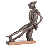 Augusto Murer, Falcade 1922 - 1985 / Figura di giovane sullo scoglio / Firmato A Murer e datato 79 sullo scoglio