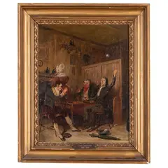 George Cruikshank, Londra, 1792 - 1878 / Interno di osteria, oil on canvas