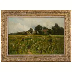 Arthur William Redgate, Gran Bretagna, 1860 - 1906 / Nel villaggio di Wilford / Firmato A W Redgate in basso a sinistra, oil on canvas