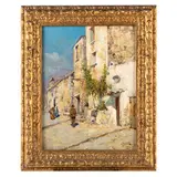Giuseppe Giardiello, Napoli, 1887 - 1920 / Scorcio di paese / Firmato G Giardiello in basso a destra, oil on panel
