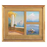Constantin Westchiloff, San Pietroburgo, 1877 - New York, 1945 / Marina di Capri / Firmato C Westchiloff in basso a sinistra / Barca con marinaio a Capri / Firmato C Westchiloff in basso a destra