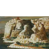 Salvatore Fiume, Comiso 1915 - Milano 1997 / Isola, oil on masonite