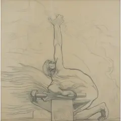 Duilio Cambellotti, Roma 1876 - 1960 / Vulcano, 1920, pencil on paper lucida