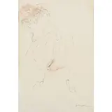 Rosario Santa Fe' 1899 - Varese 1968 / Nudo femminile, 1956-60 by Lucio Fontana, Penna a sfera nera e tempera su carta, offered Mar 2022